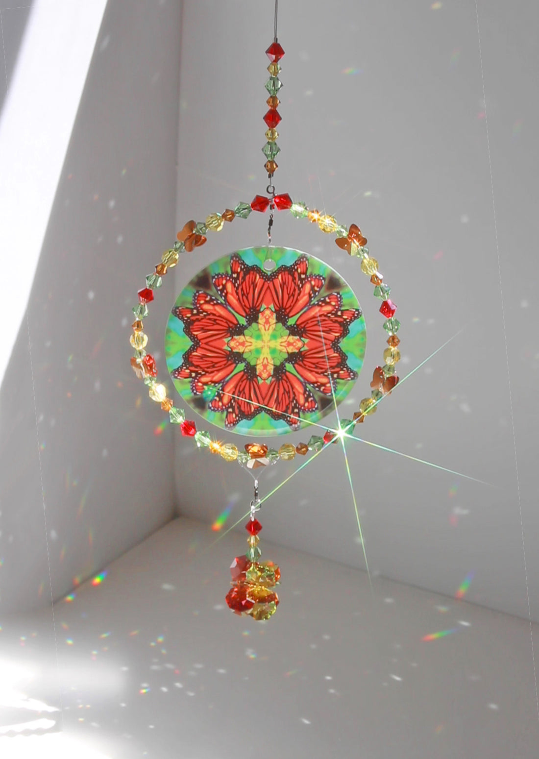 Monarch Butterfly Crystal Mobile Suncatcher