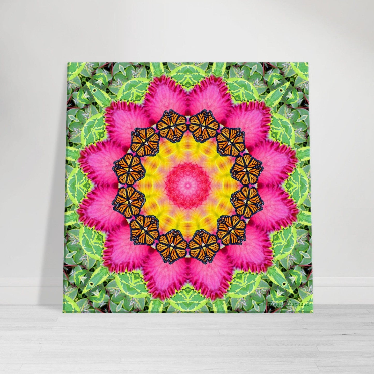 Monarch Butterfly Mandala Canvas Wall Art - Colorful Abstract Decor for Vibrant Spaces Feminine Fruition