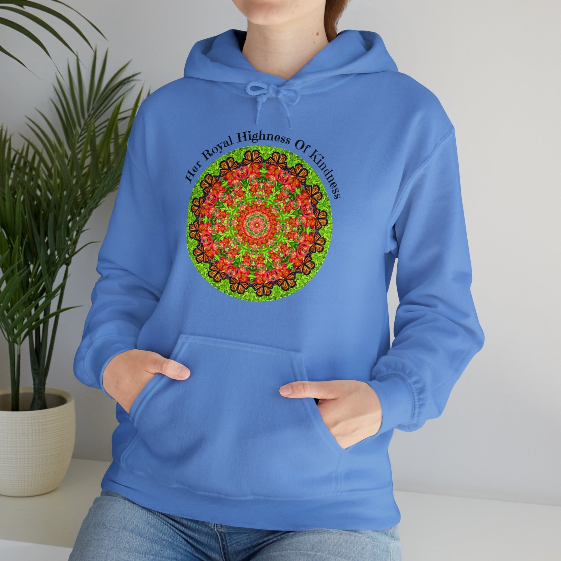 Monarch Butterfly Love Sweatshirt Pullover Hoodie – Her Royal Highness Of Kindness carolina blue