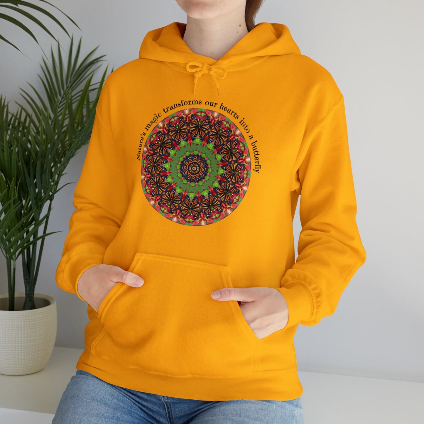 Pretty & Cute Butterfly Kindness Graphic Hoodie Sweatshirt Monarch Butterfly Mandala Art Nature’s magic transforms our hearts into a butterfly