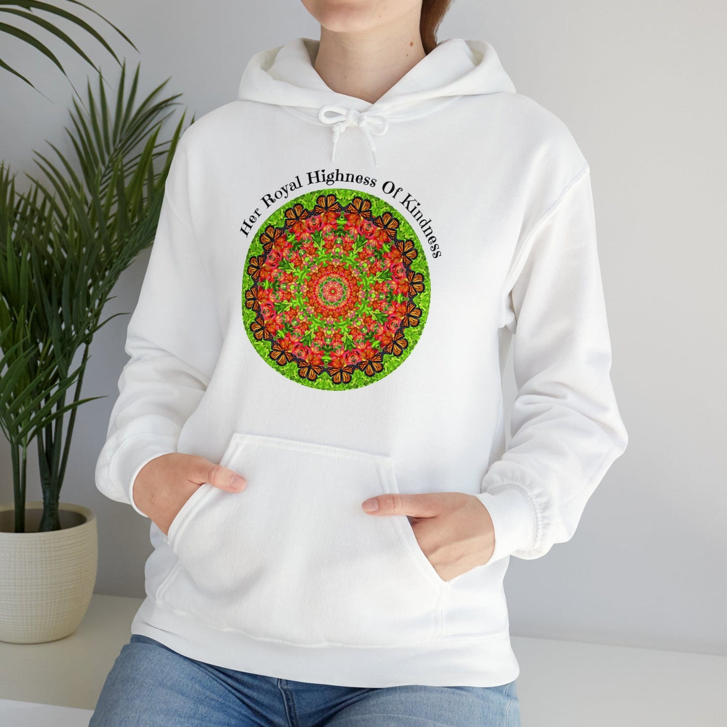 Monarch Butterfly Love Sweatshirt Pullover Hoodie – Her Royal Highness Of Kindness white