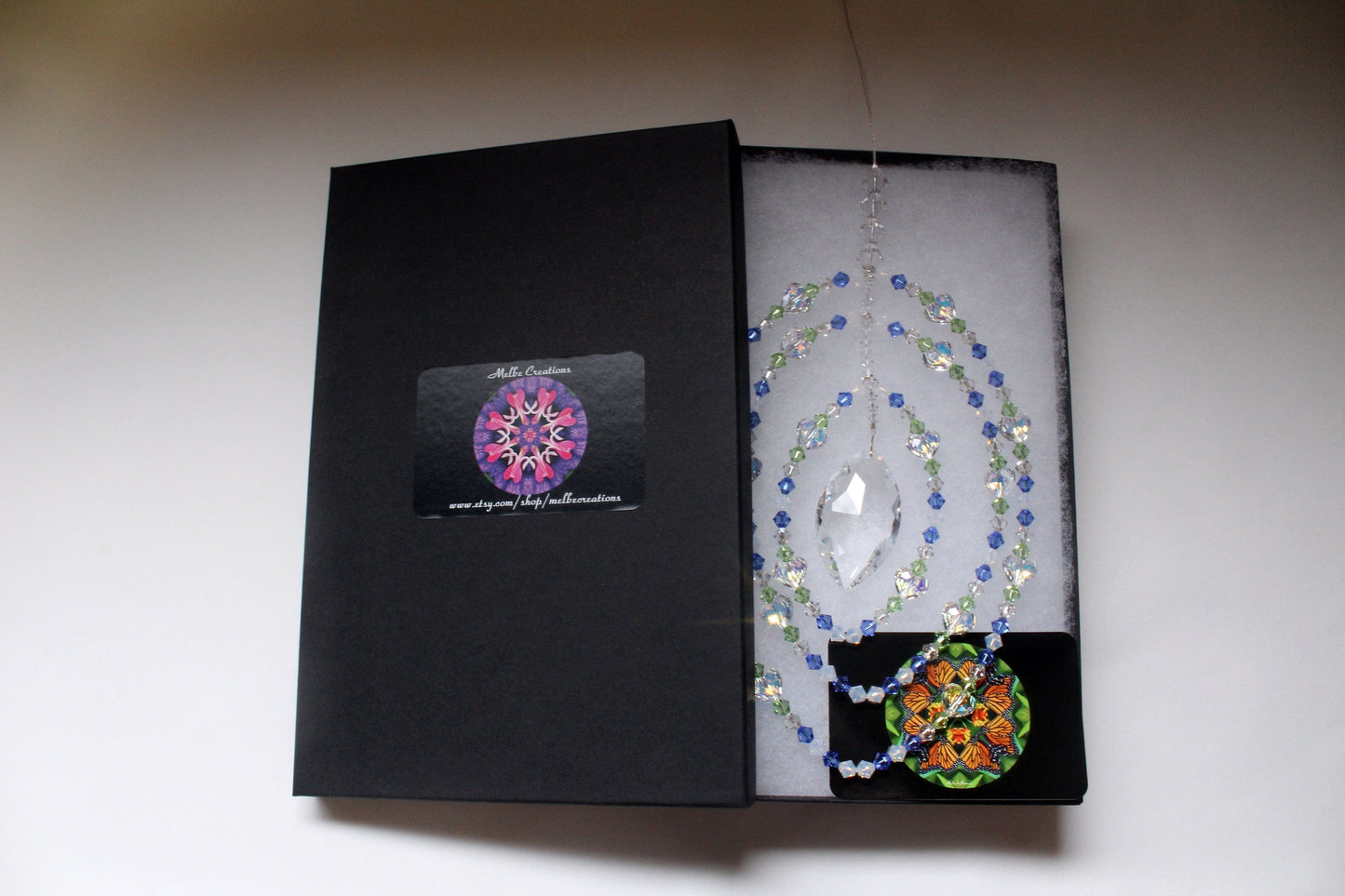 Exquisite Crystal Mobile Pendulum, Window Suncatcher, Sunlight Catcher, Feng Shui Decor, Swarovski Marquis Prism