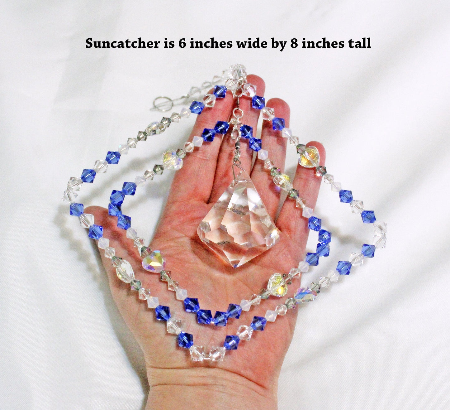 Crystal Pendulum Ornament Suncatcher, Rainbow Maker, Sunlight Catcher, Hanging Crystals, Sacred Geometry Rhombus