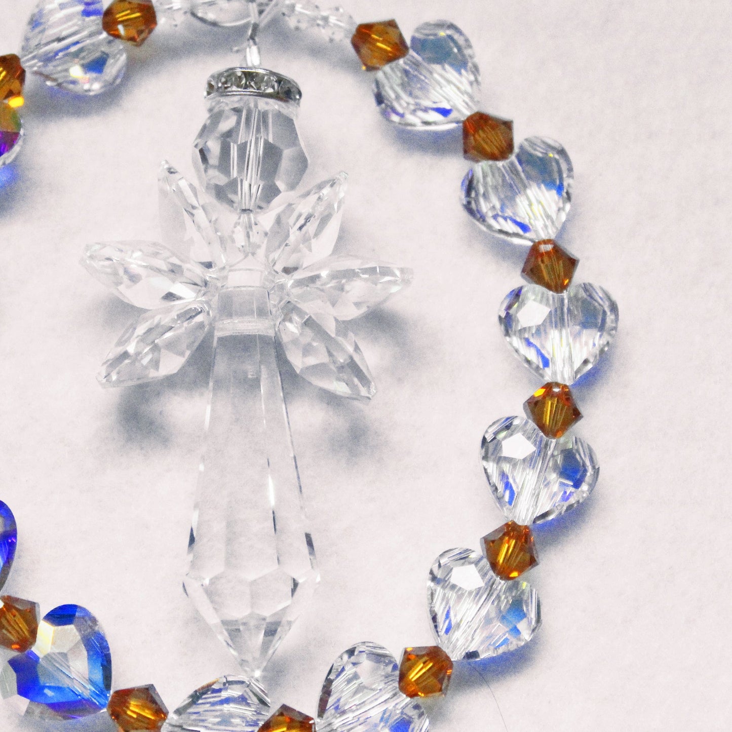 Angel Crystal Suncatcher Pendulum Ornament, Rainbow Maker, Sunlight Catcher, Hanging Crystals For Crystal Feng Shui Decor