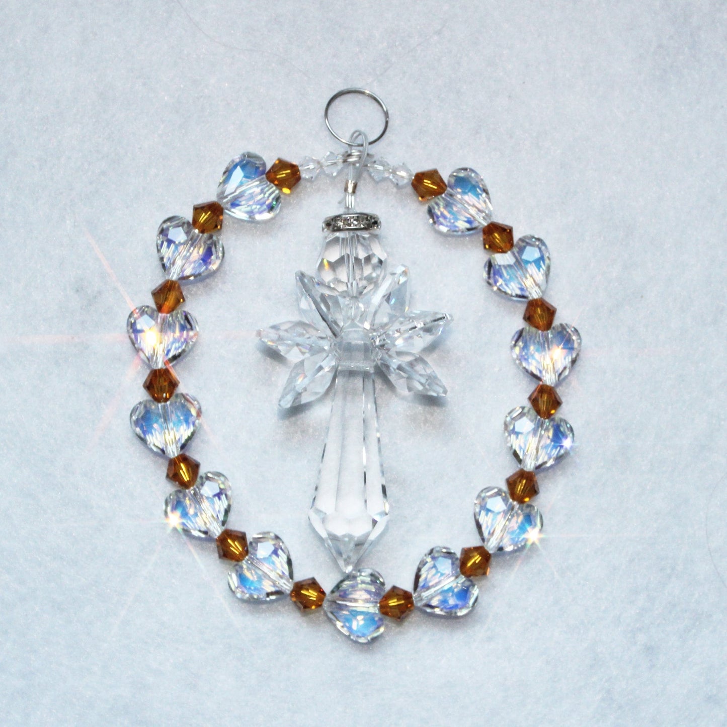 Angel Crystal Suncatcher Pendulum Ornament, Rainbow Maker, Sunlight Catcher, Hanging Crystals For Crystal Feng Shui Decor
