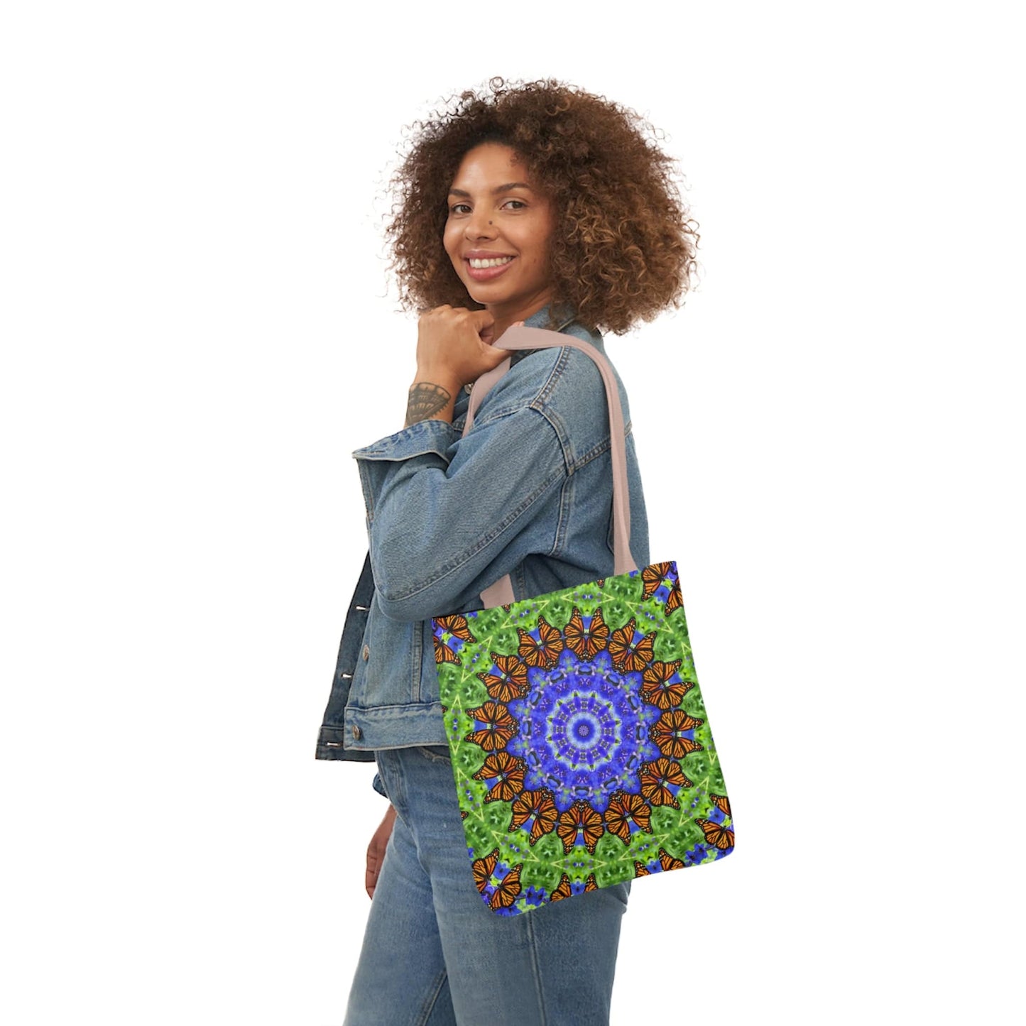 Cute Canvas Butterfly Art Tote Bag - Vibrant Mandala Art for Everyday Style Altruistic Aura