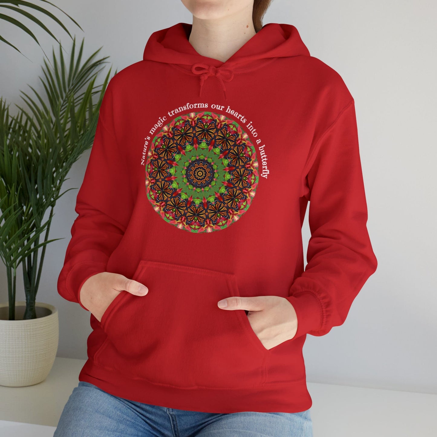 Pretty & Cute Butterfly Kindness Graphic Hoodie Sweatshirt Monarch Butterfly Mandala Art Nature’s magic transforms our hearts into a butterfly