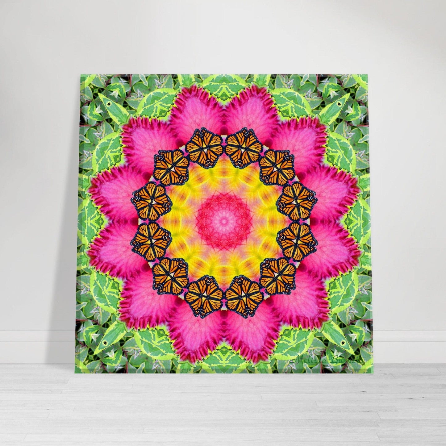 Monarch Butterfly Mandala Canvas Wall Art - Colorful Abstract Decor for Vibrant Spaces Feminine Fruition