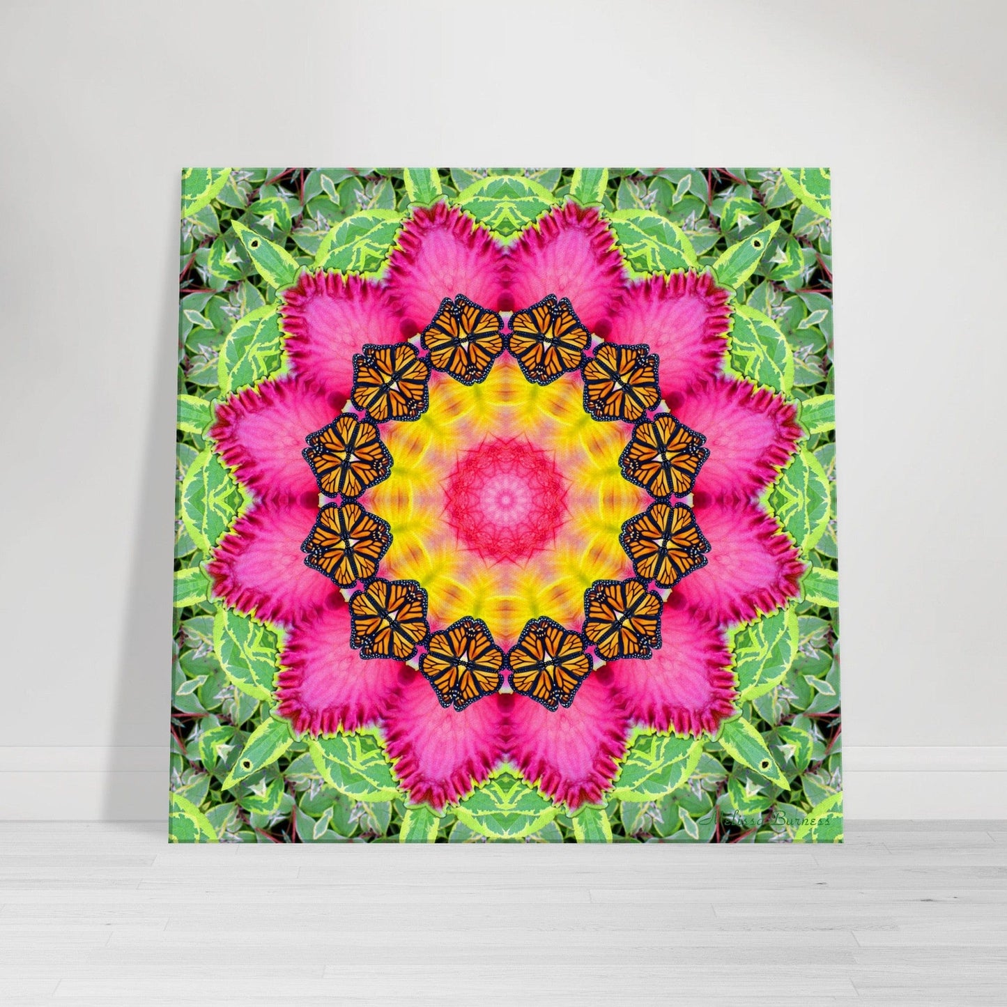 Monarch Butterfly Mandala Canvas Wall Art - Colorful Abstract Decor for Vibrant Spaces Feminine Fruition