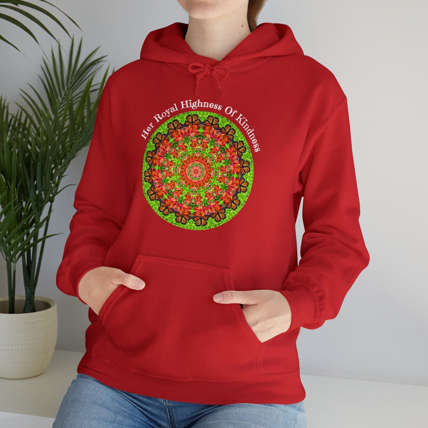 Monarch Butterfly Love Sweatshirt Pullover Hoodie – Her Royal Highness Of Kindness red