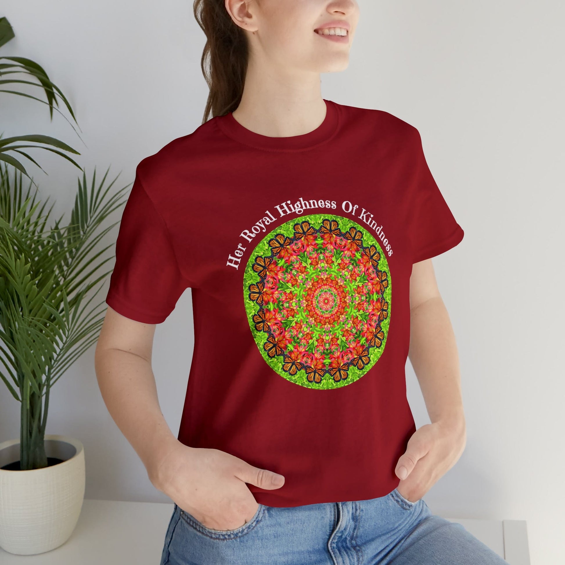 All Day Kindness Matters Shirts  - Cool Butterfly Art Shirts Infused With Nature - Her Royal Highness Of Kindness canvas red