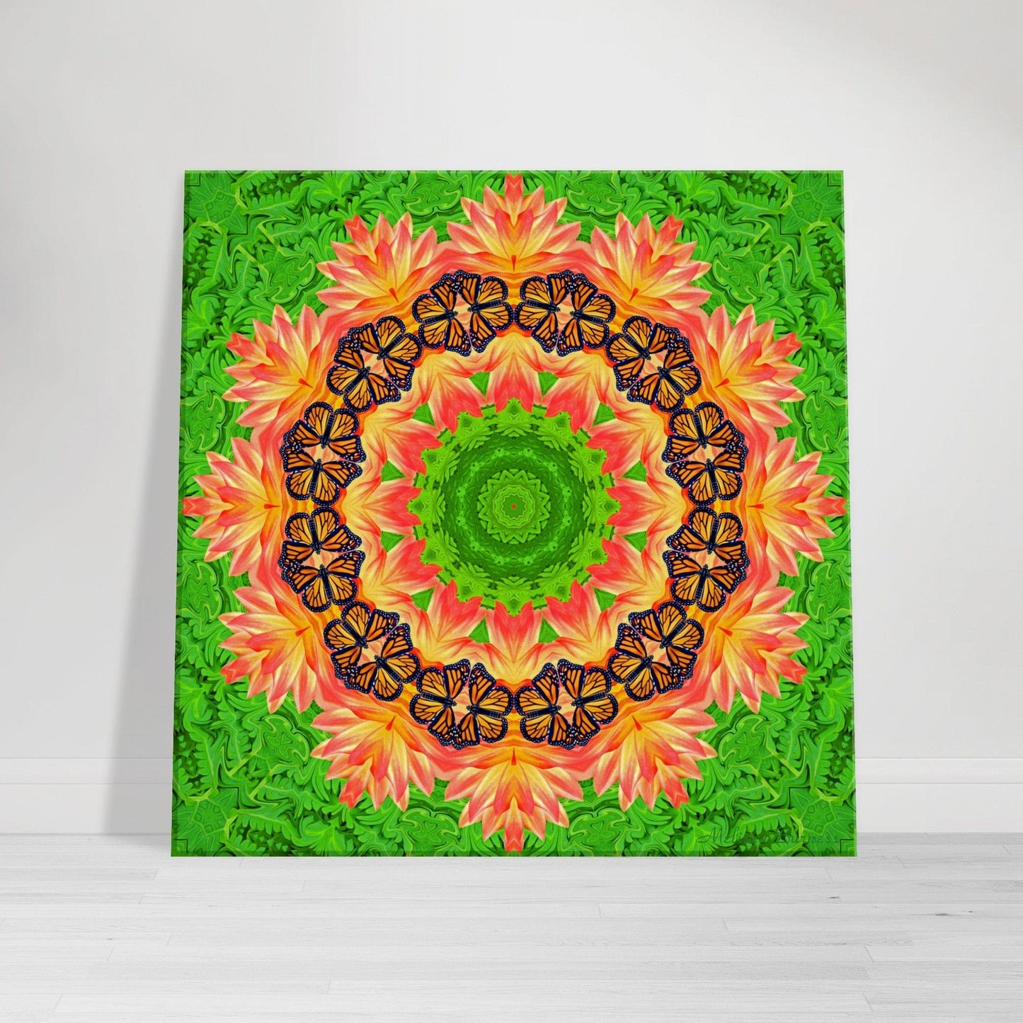 Eclectic Abstract Butterfly Wall Art - Enchanting Cottagecore Nature Mandala Art Canvas Print Ornate Orbit