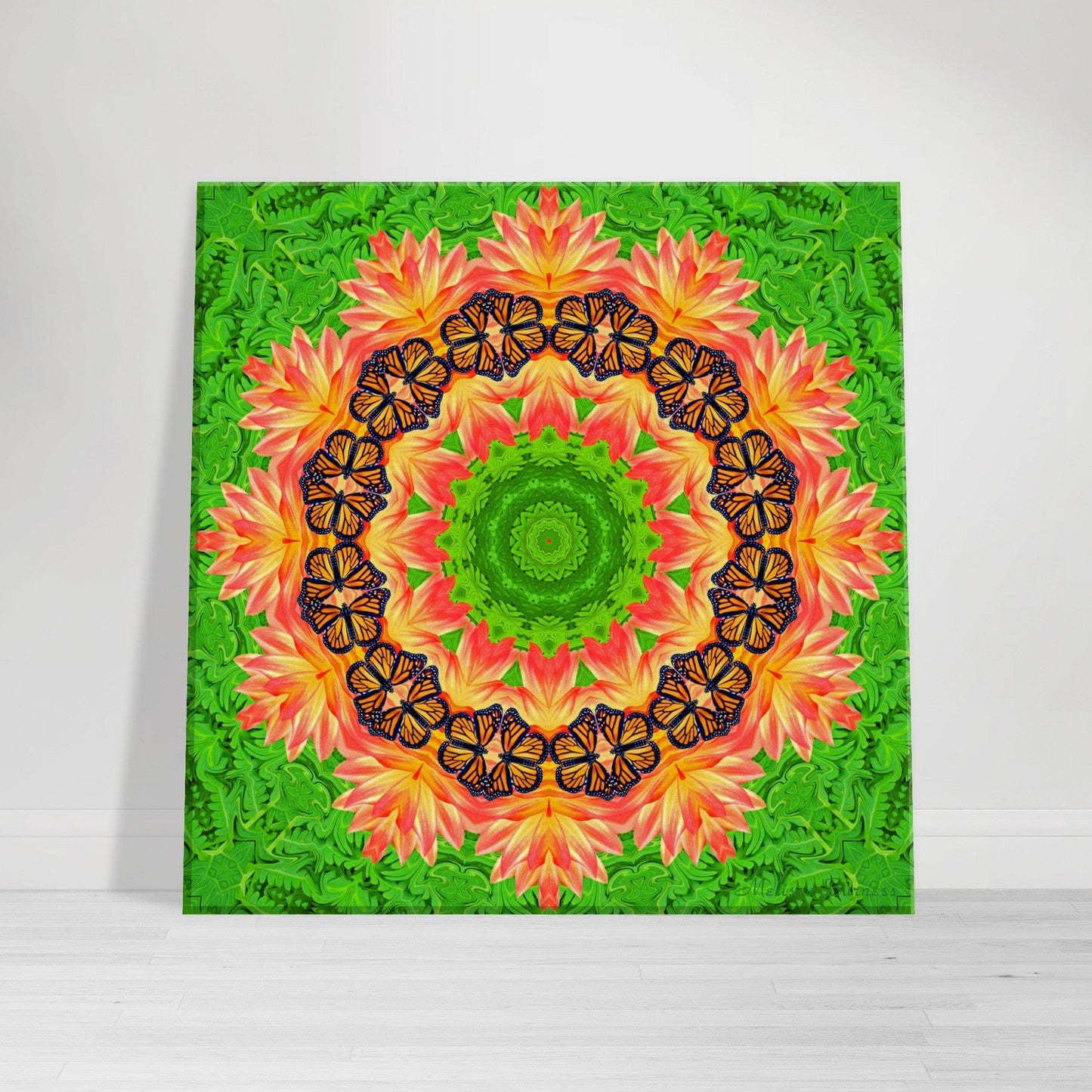 Eclectic Abstract Butterfly Wall Art - Enchanting Cottagecore Nature Mandala Art Canvas Print Ornate Orbit