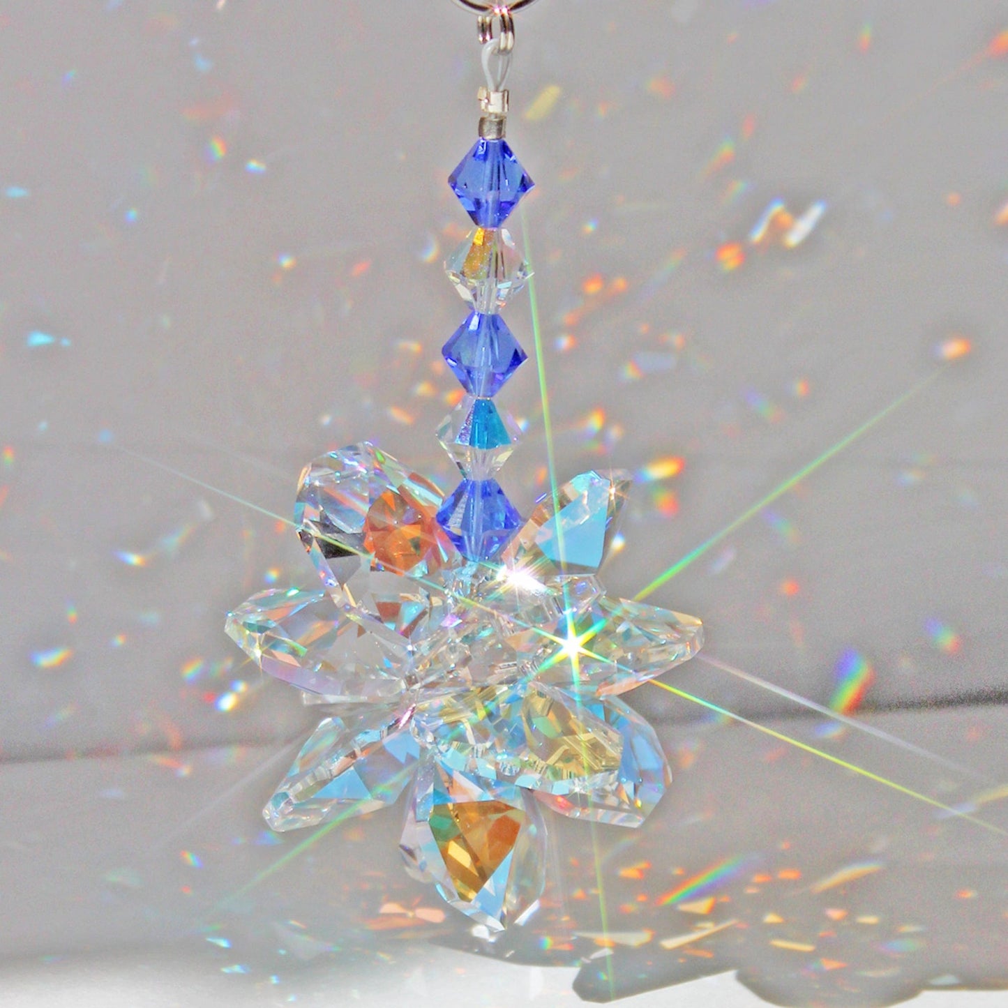 Crystal Pendulum Ornament & Rainbow Maker Swarovski Sunlight Catcher Hanging Window Suncatcher For Treasured Crystal Gifts Aurora Borealis