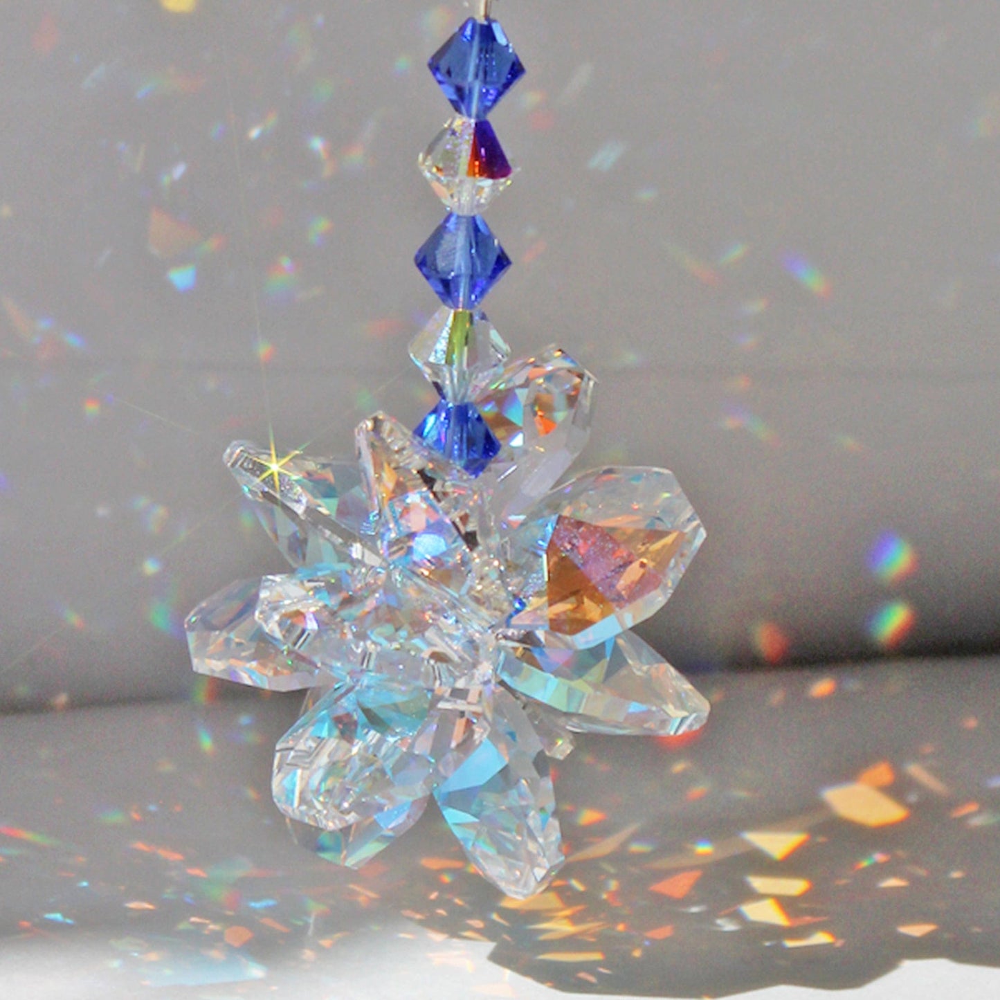Crystal Pendulum Ornament & Rainbow Maker Swarovski Sunlight Catcher Hanging Window Suncatcher For Treasured Crystal Gifts Aurora Borealis