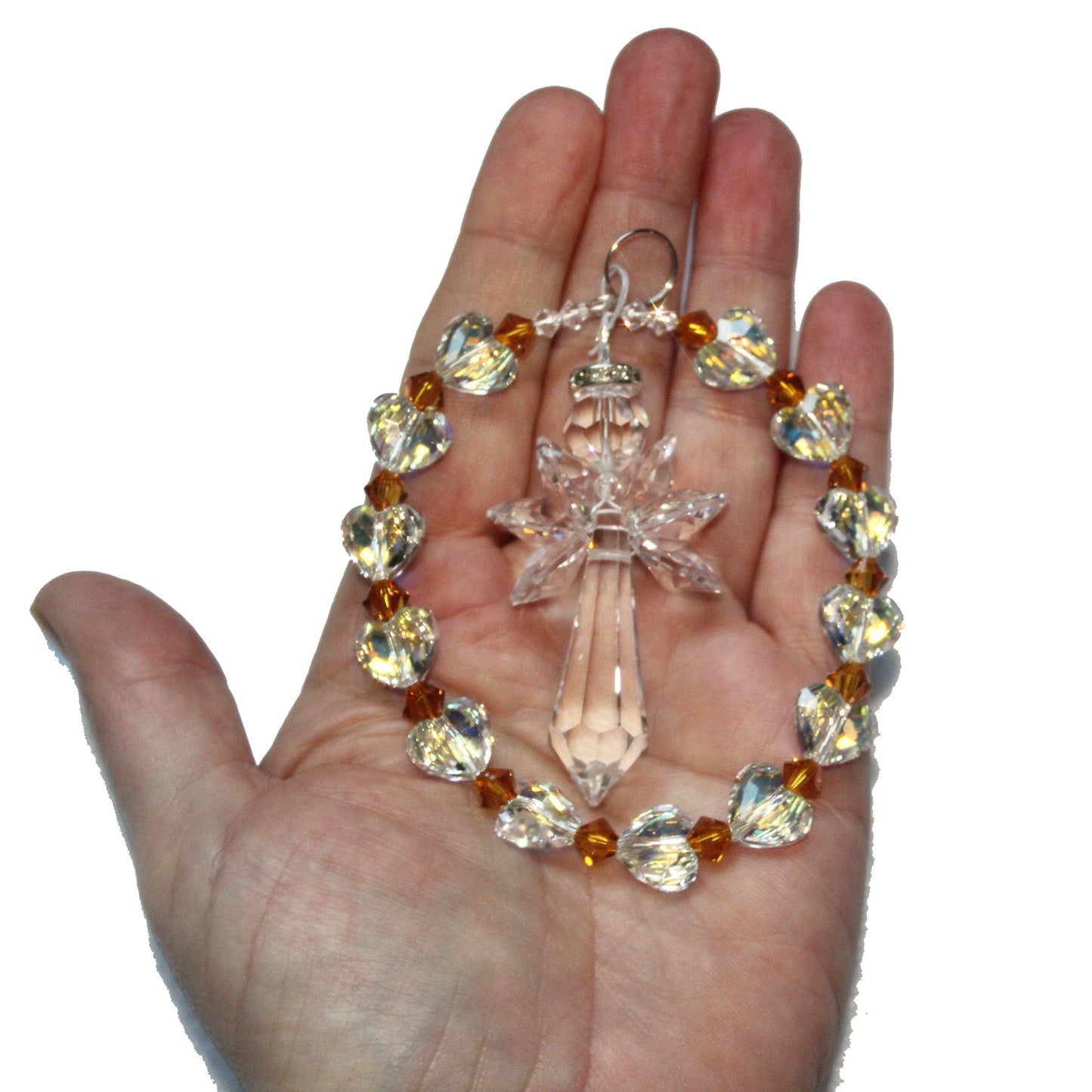 Angel Crystal Suncatcher Pendulum Ornament, Rainbow Maker, Sunlight Catcher, Hanging Crystals For Crystal Feng Shui Decor