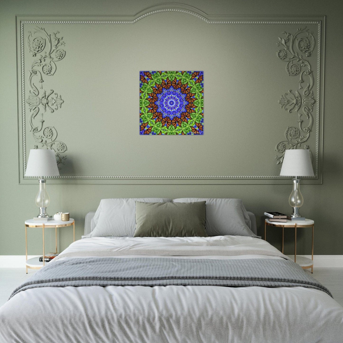 Monarch Butterfly Mandala Canvas Wall Art - Vibrant Nature-inspired Home Decor