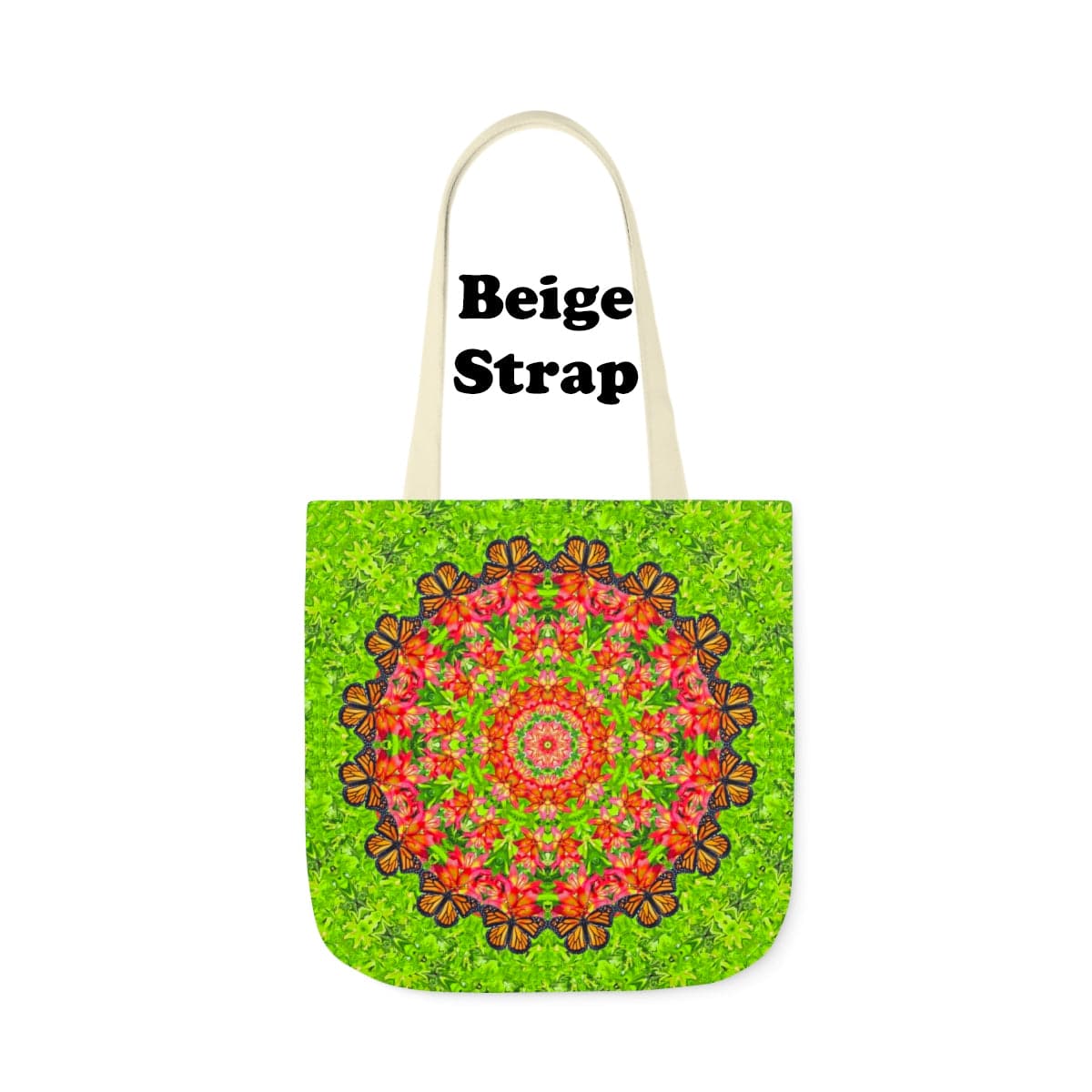 Graphic Butterfly Tote Bag Cute and Functional For Everyday, Work And Shopping Captivating Calliope beige strap