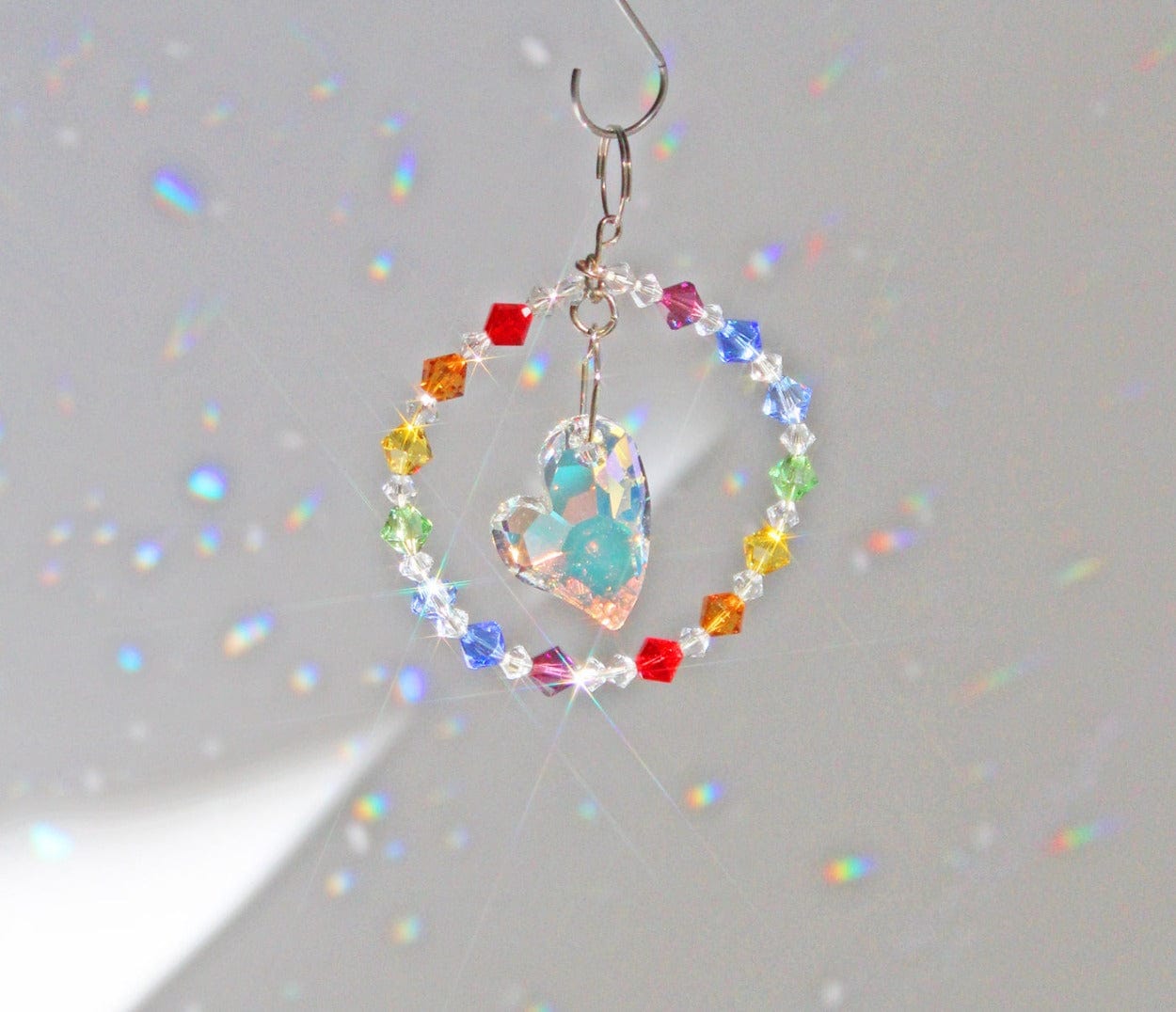 Window Suncatcher Crystal Pendulum Heart Sunlight Catcher Swarovski Crystals
