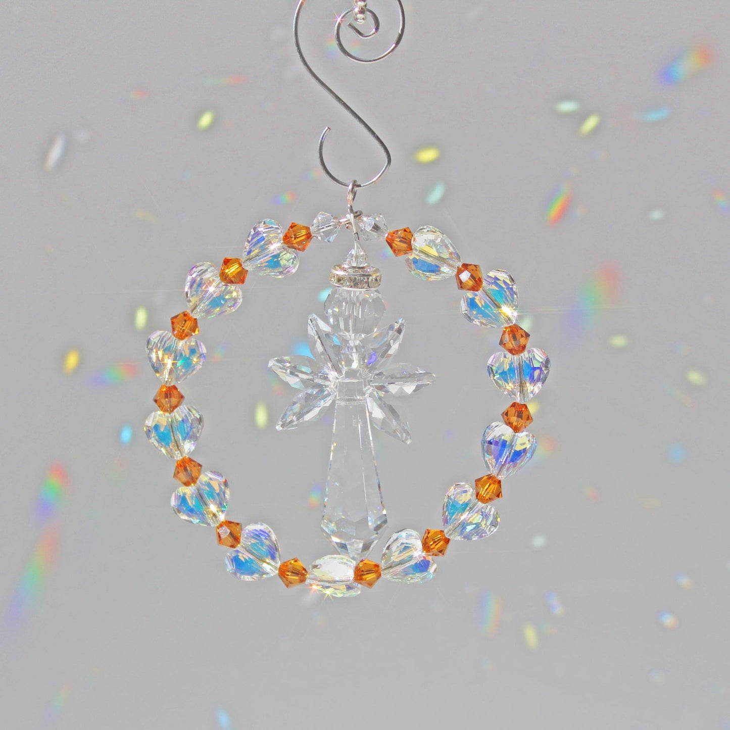 Angel Crystal Suncatcher Pendulum Ornament, Rainbow Maker, Sunlight Catcher, Hanging Crystals For Crystal Feng Shui Decor