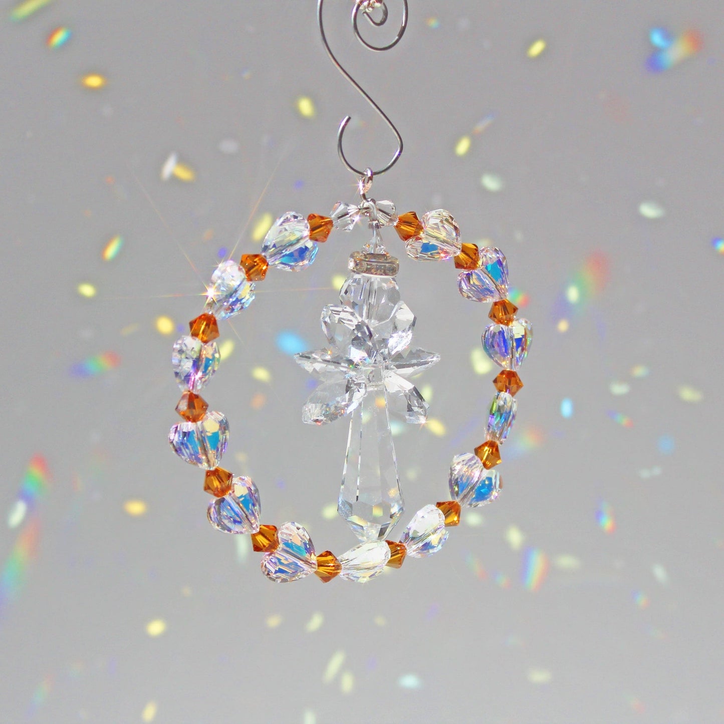Angel Crystal Suncatcher Pendulum Ornament, Rainbow Maker, Sunlight Catcher, Hanging Crystals For Crystal Feng Shui Decor