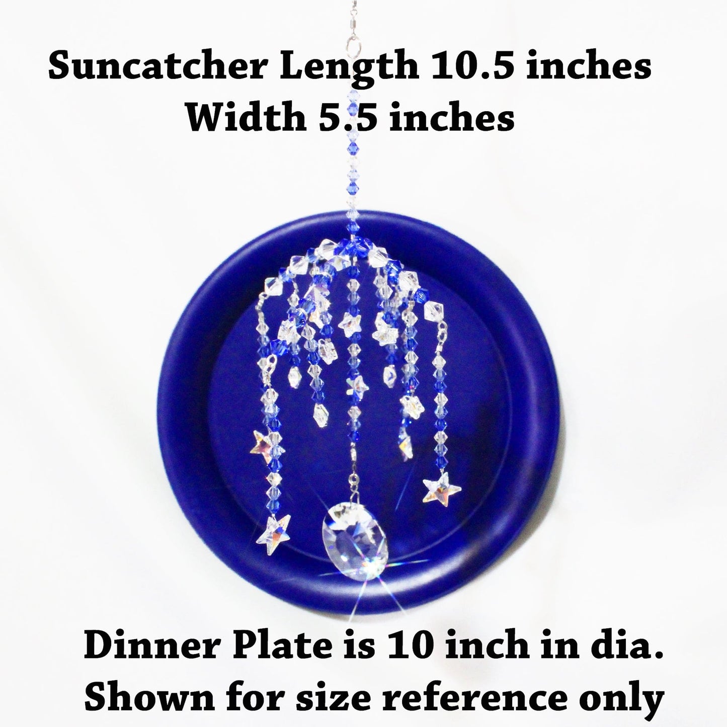 Sunlight Catcher, Window Suncatcher Crystal Sun Catcher & Rainbow Maker for Anxiety Relief, Mindfulness Gift, Moon and Stars Mobile size