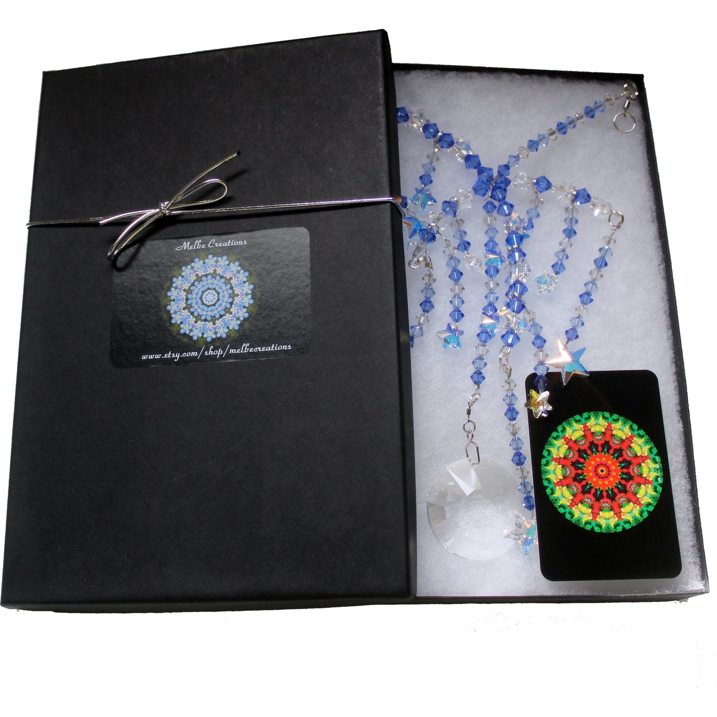 Sunlight Catcher, Window Suncatcher Crystal Sun Catcher & Rainbow Maker for Anxiety Relief, Mindfulness Gift, Moon and Stars Mobile packaging