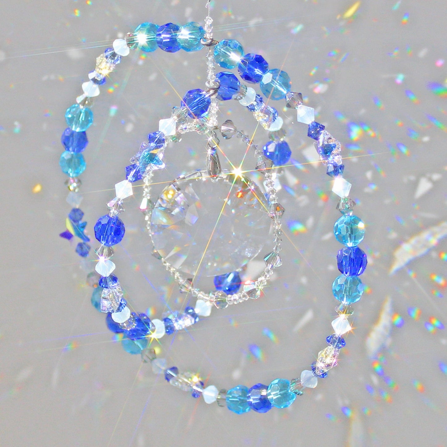 Moon Prism Crystal Pendulum Ornament For Feng Shui Crystal Art Decor, Mesmerizing Window Suncatcher