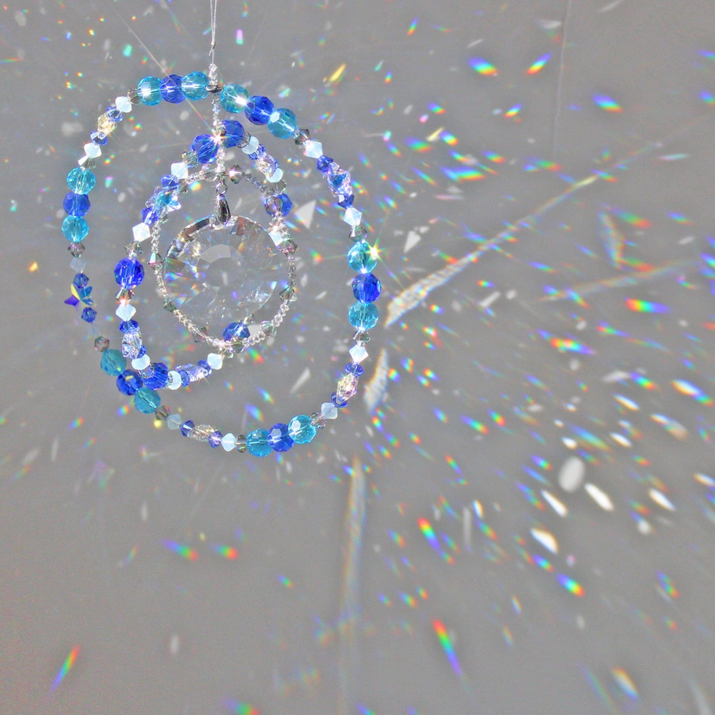 Moon Prism Crystal Pendulum Ornament For Feng Shui Crystal Art Decor, Mesmerizing Window Suncatcher