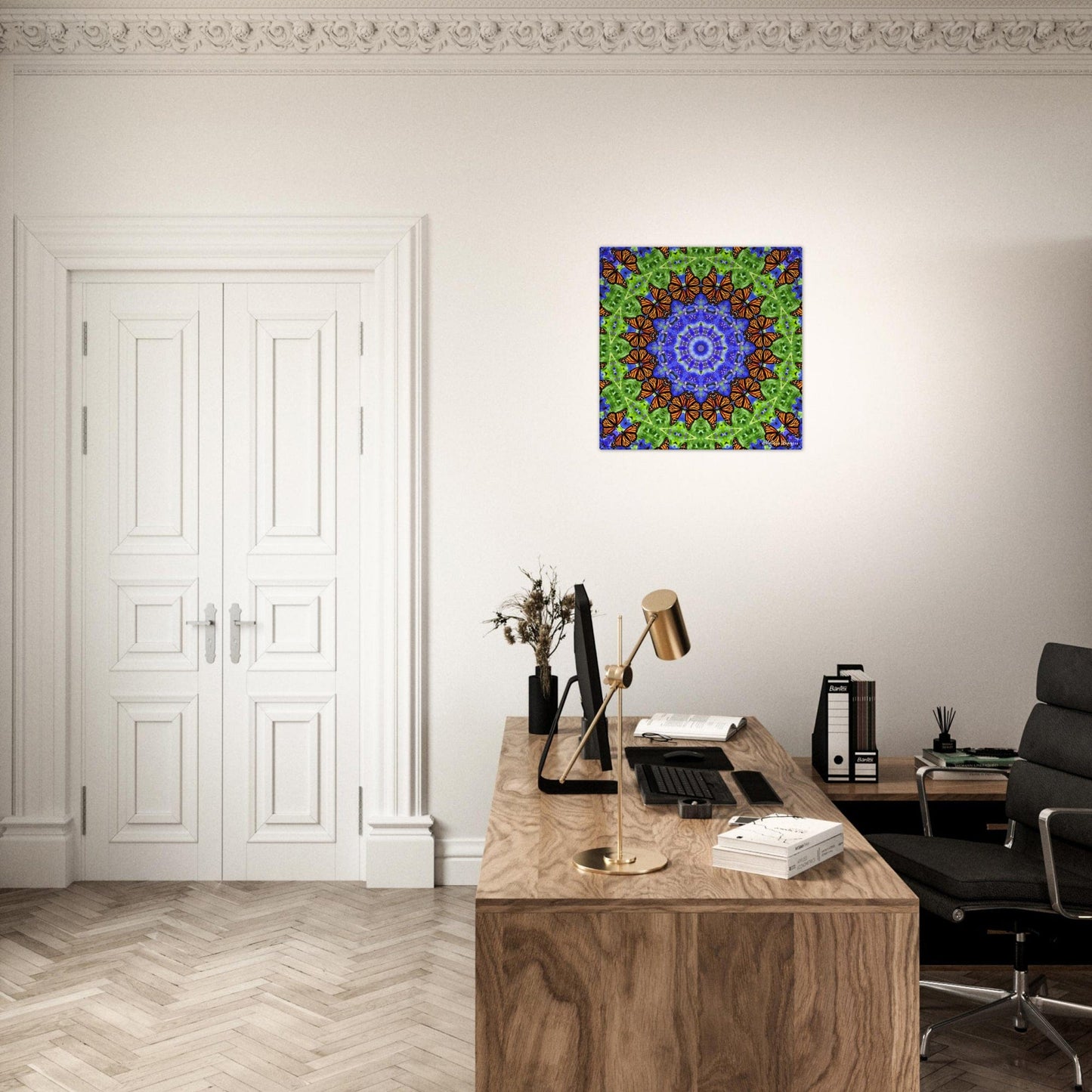Monarch Butterfly Mandala Canvas Wall Art - Vibrant Nature-inspired Home Decor