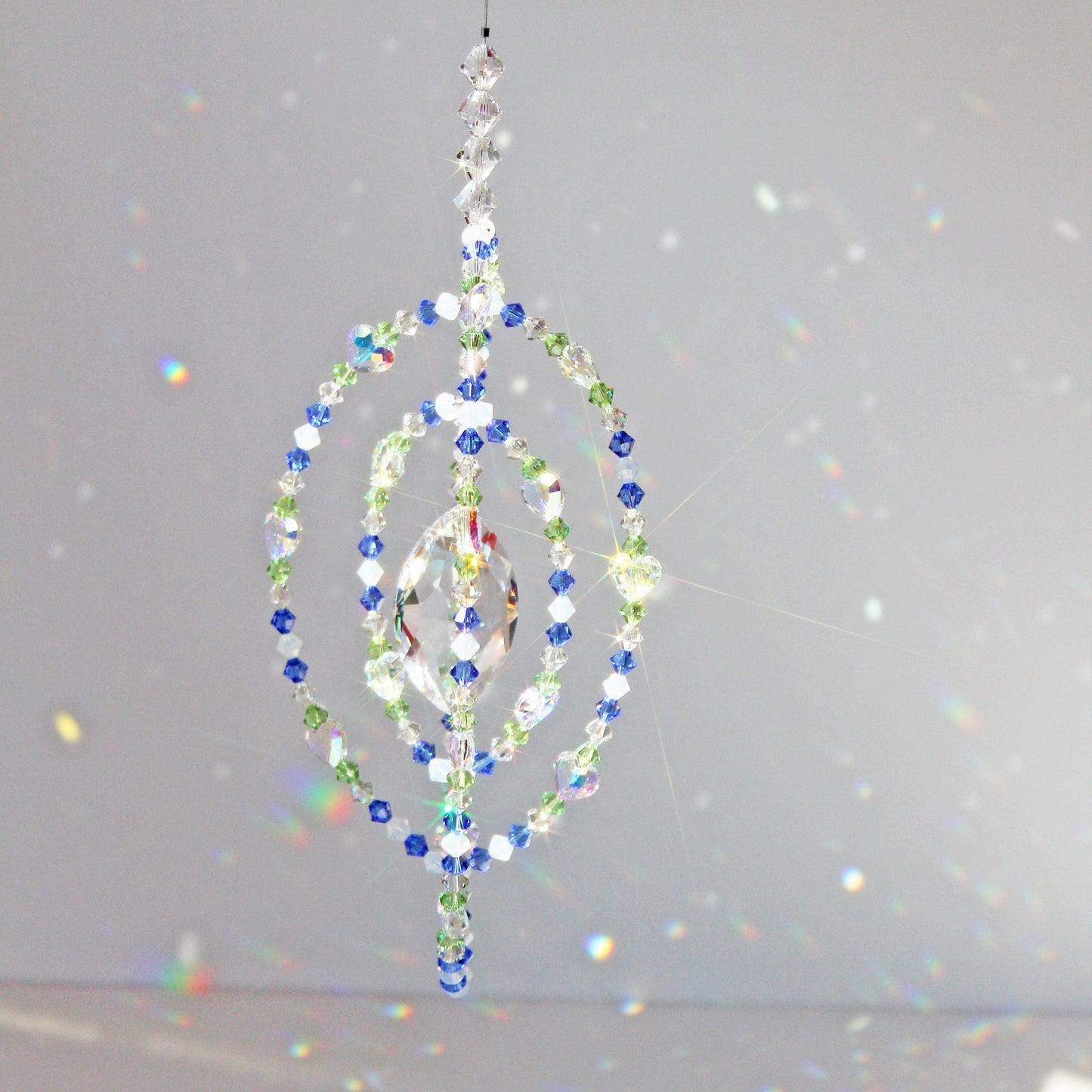 Exquisite Crystal Mobile Pendulum, Window Suncatcher, Sunlight Catcher, Feng Shui Decor, Swarovski Marquis Prism