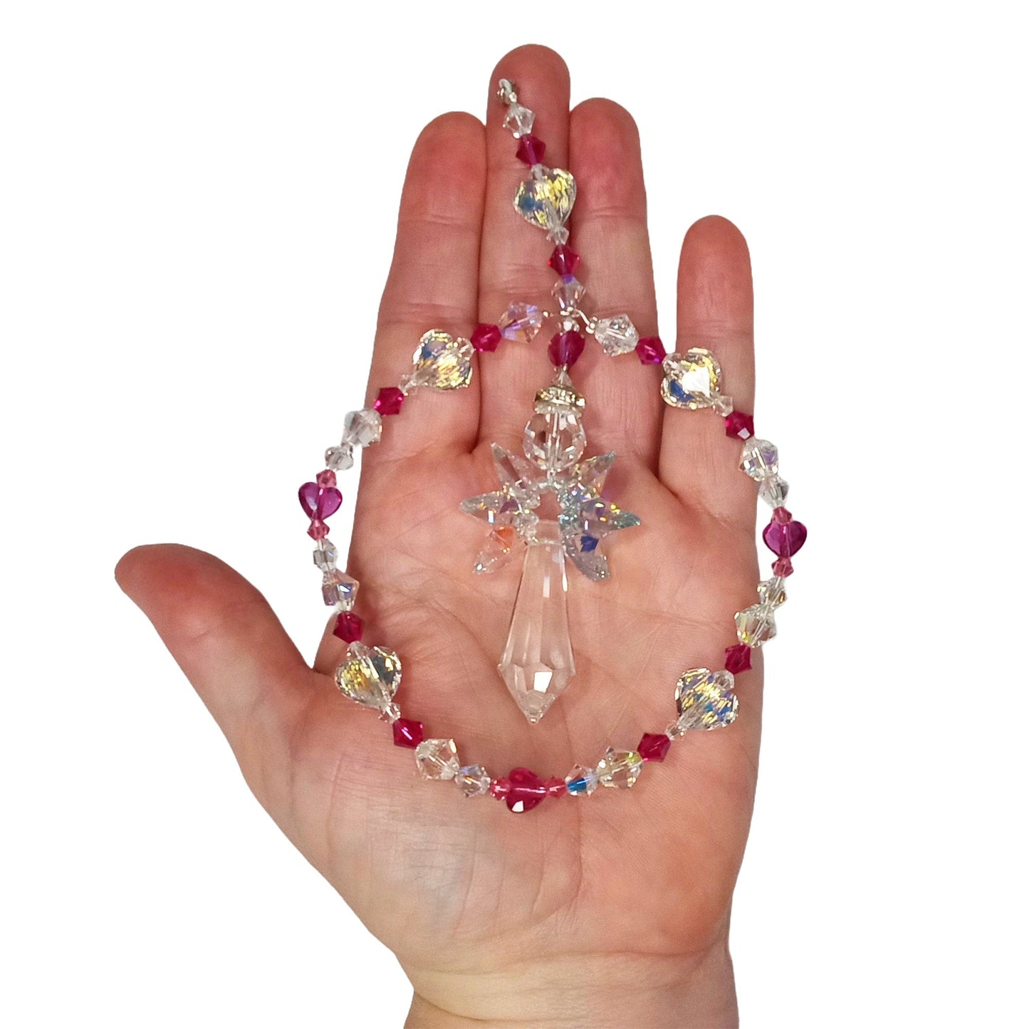 Angel Crystal Pendulum Suncatcher Ornament, Rainbow Maker, Sunlight Catcher, Hanging Crystals For Crystal Feng Shui Decor Heart Of An Angel
