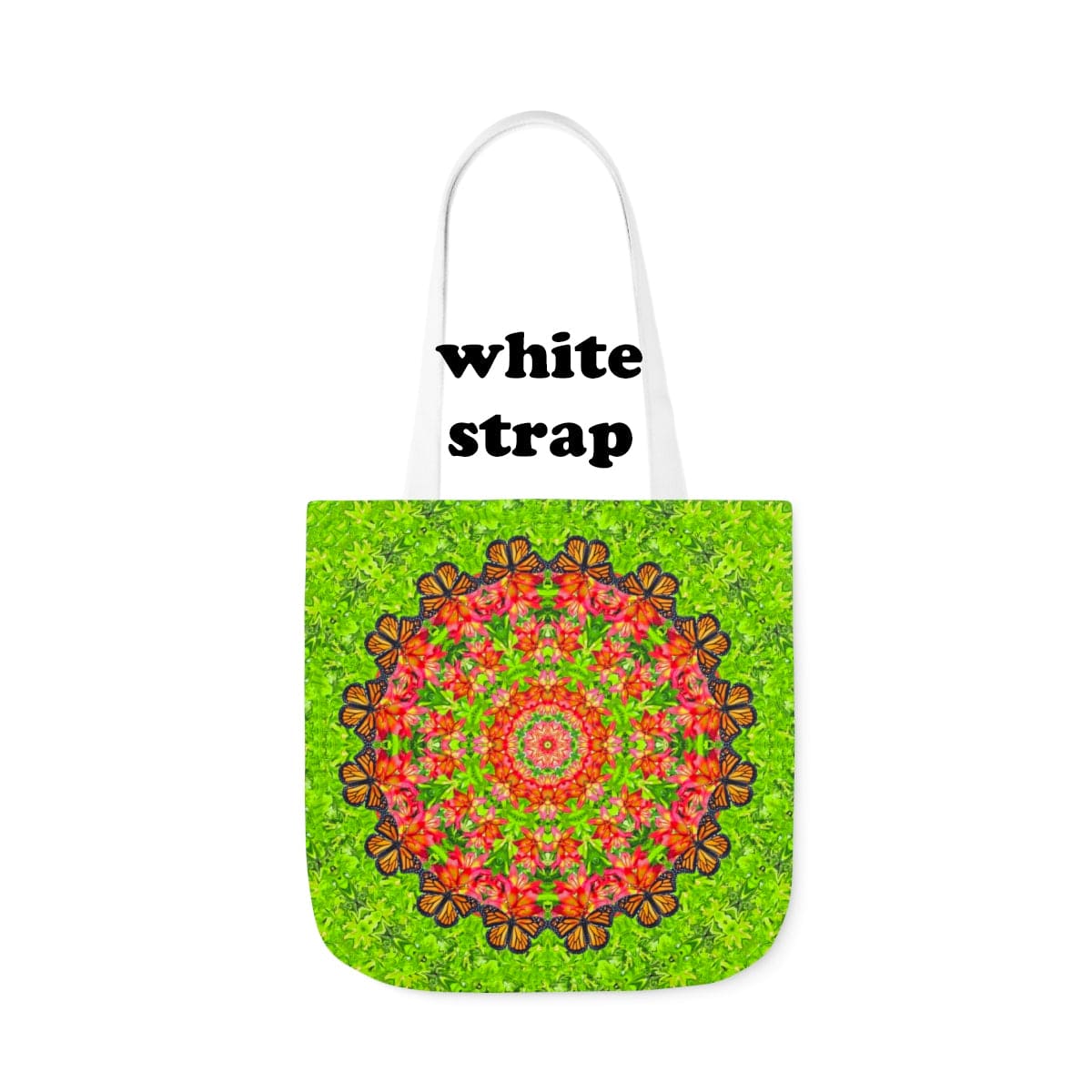 Graphic Butterfly Tote Bag Cute and Functional For Everyday, Work And Shopping Captivating Calliope white strap
