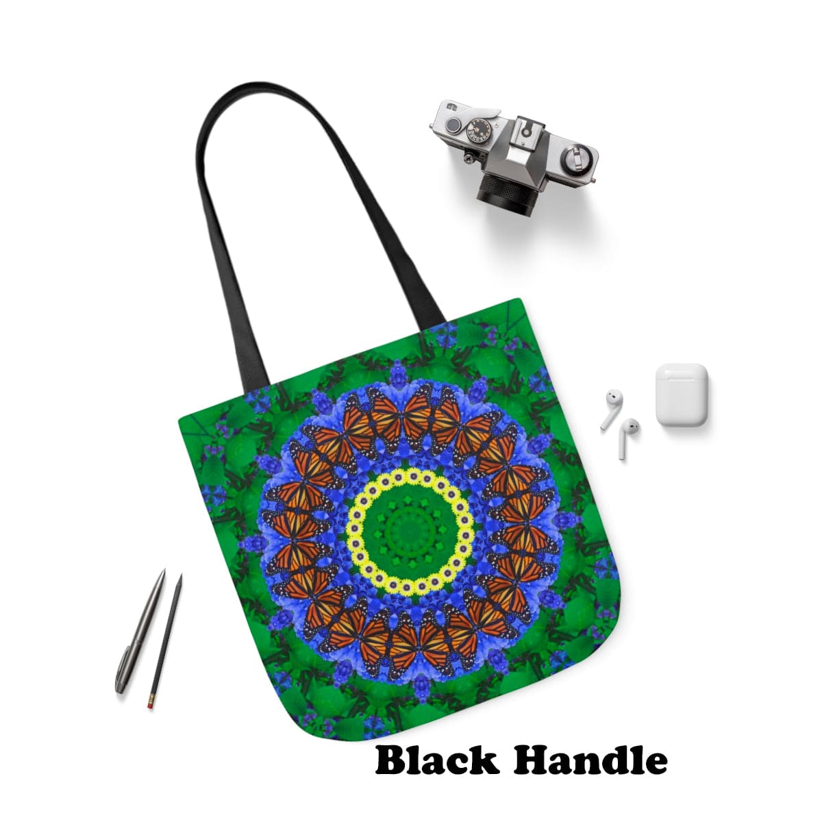 Graphic Butterfly Tote Bag Cute and Functional For Everyday, Work And Shopping Butterfly Effect black handle