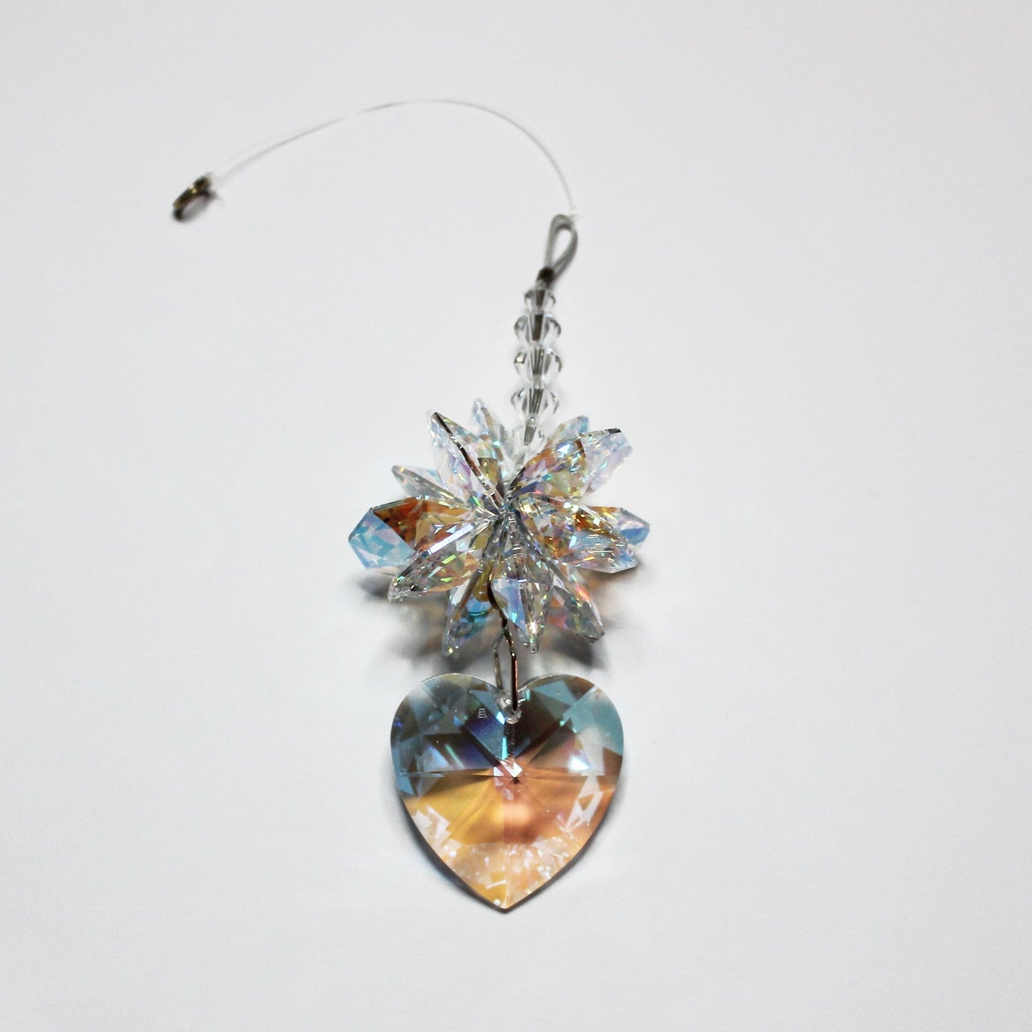 Gorgeous Window Suncatcher Crystal Heart Pendulum A Sunlight Catcher for Crystal Feng Shui Decor, Anniversary Wedding Gift