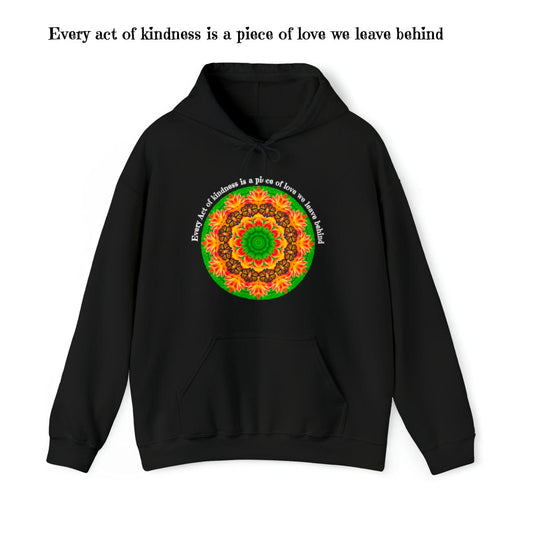 Pretty & Cute Butterfly Kindness Graphic Hoodie Sweatshirt Monarch Butterfly Mandala Art Every act of kindness is a piece of love we left behind