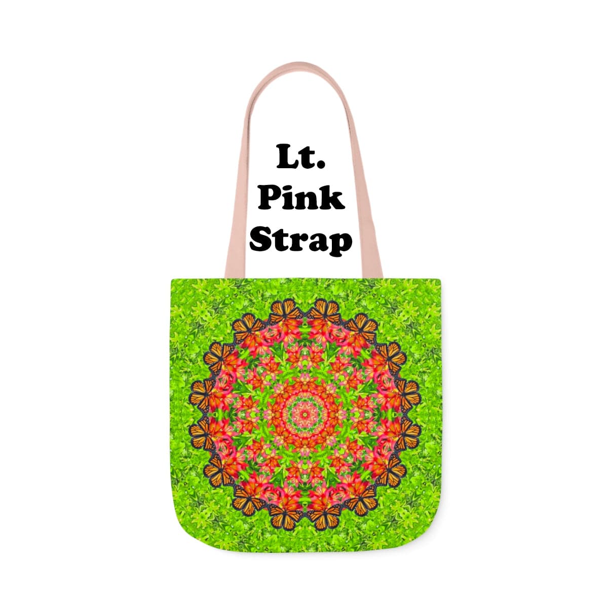 Graphic Butterfly Tote Bag Cute and Functional For Everyday, Work And Shopping Captivating Calliope lt. pink strap