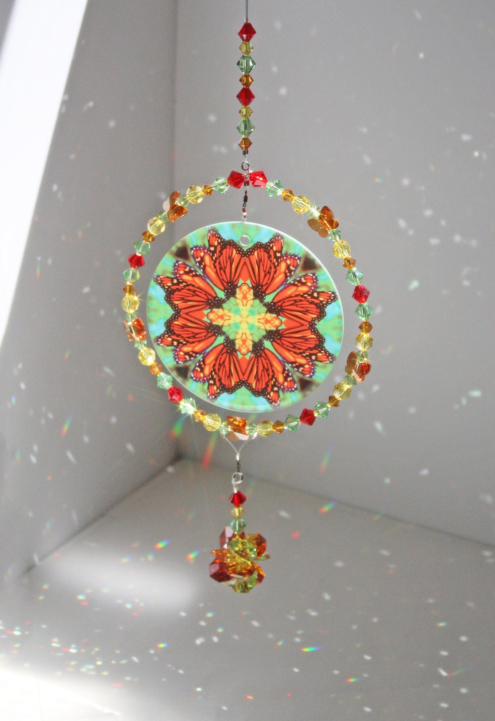 Monarch Butterfly Sunlight Catcher, Crystal Window Sun Catcher With Swarovski Crystals & Prism, Mindfulness Gift, Timeless Treasure
