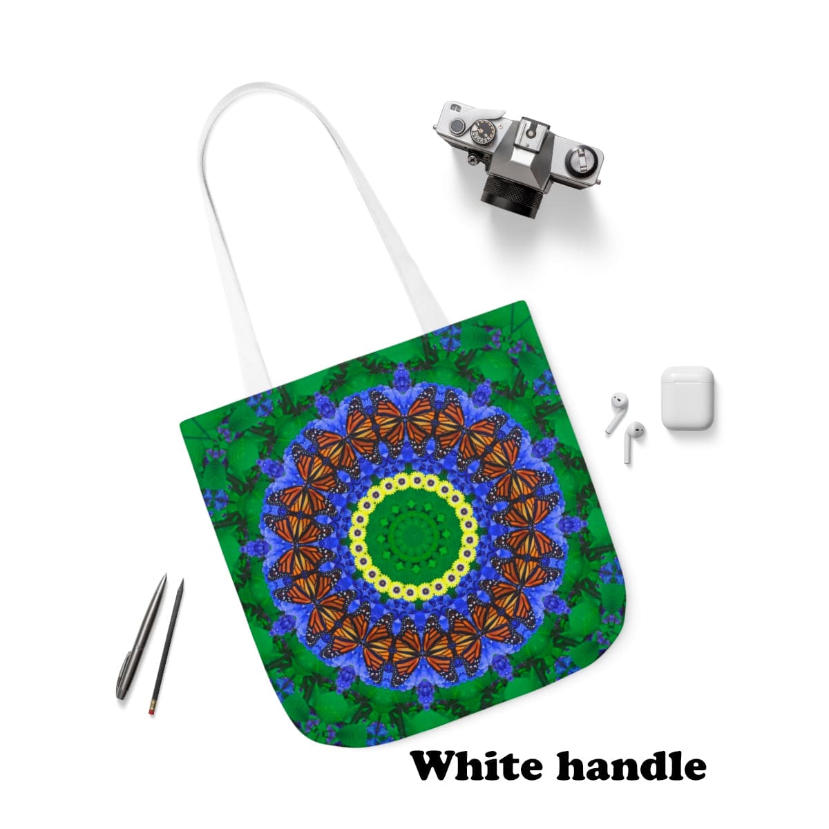 Graphic Butterfly Tote Bag Cute and Functional For Everyday, Work And Shopping Butterfly Effect white handle