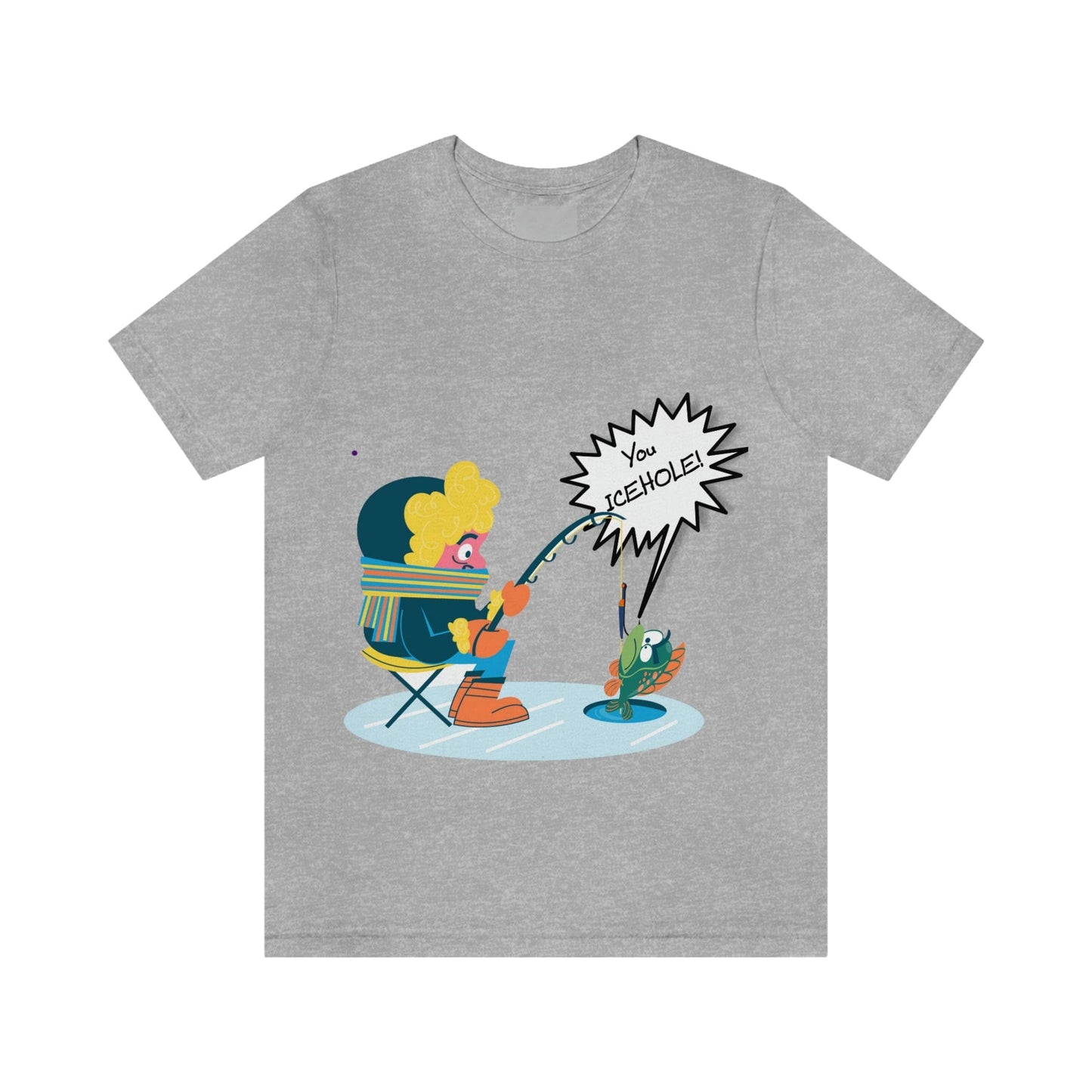 Ironic Funny Ice Fishing T Shirt, Fun Silly Goofy Shirt, Soft Bella Canvas