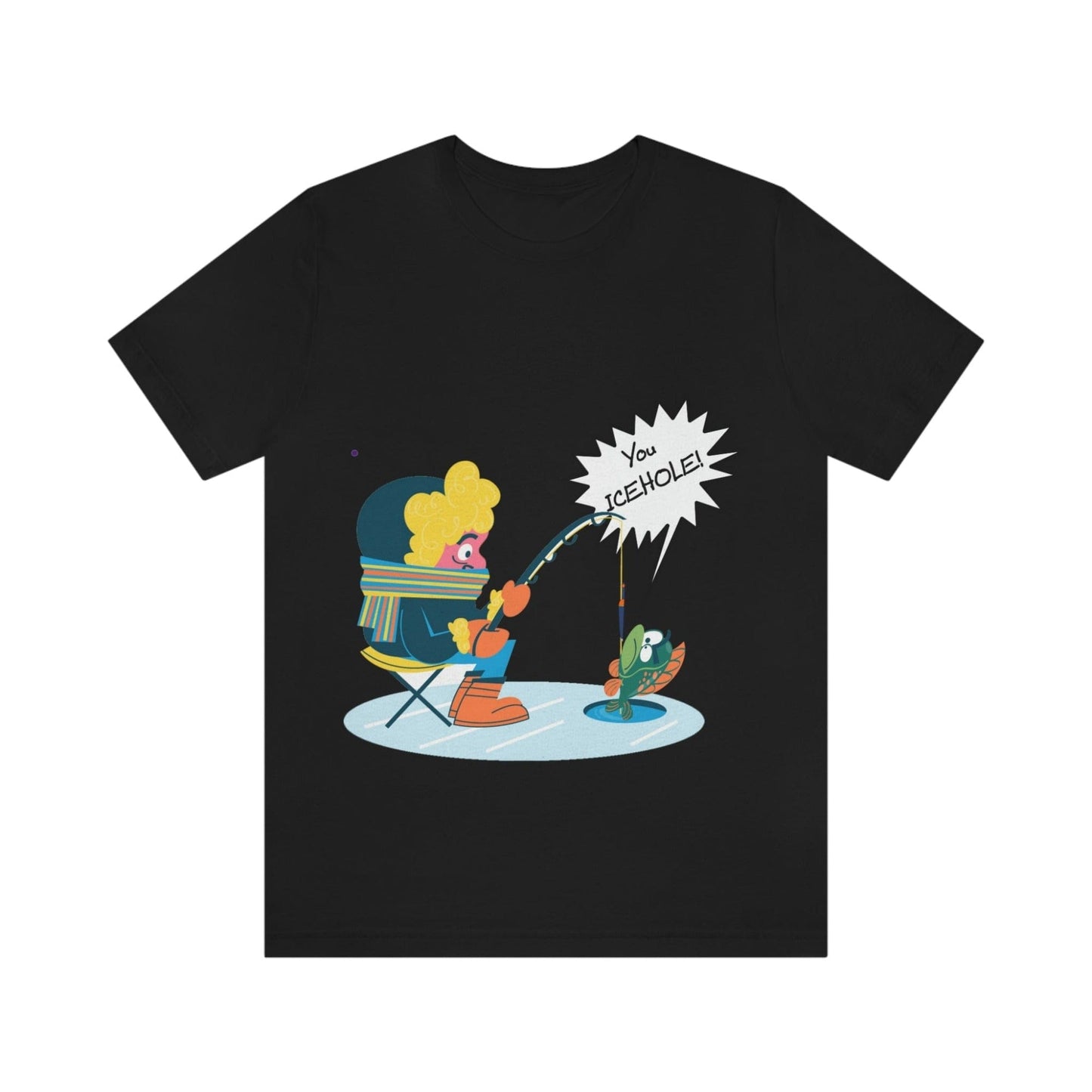 Ironic Funny Ice Fishing T Shirt, Fun Silly Goofy Shirt, Soft Bella Canvas