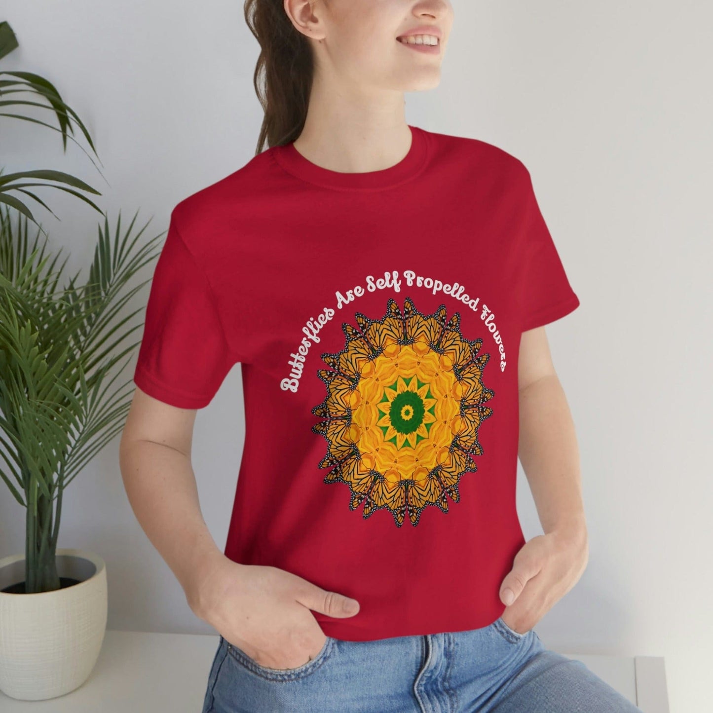 Monarch Butterfly Top, Zen Mystical Poet Shirt, Cute Shirts - Butterflies Are Self Propelled Flowers