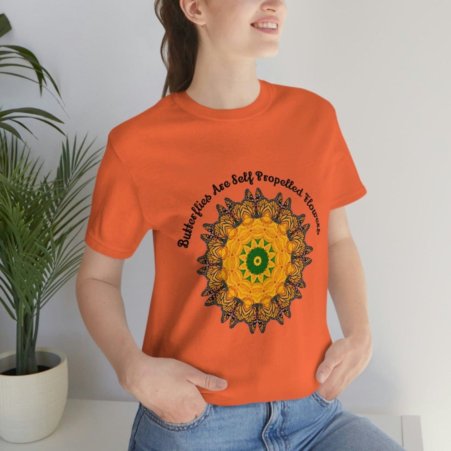 Monarch Butterfly Top, Zen Mystical Poet Shirt, Cute Shirts - Butterflies Are Self Propelled Flowers