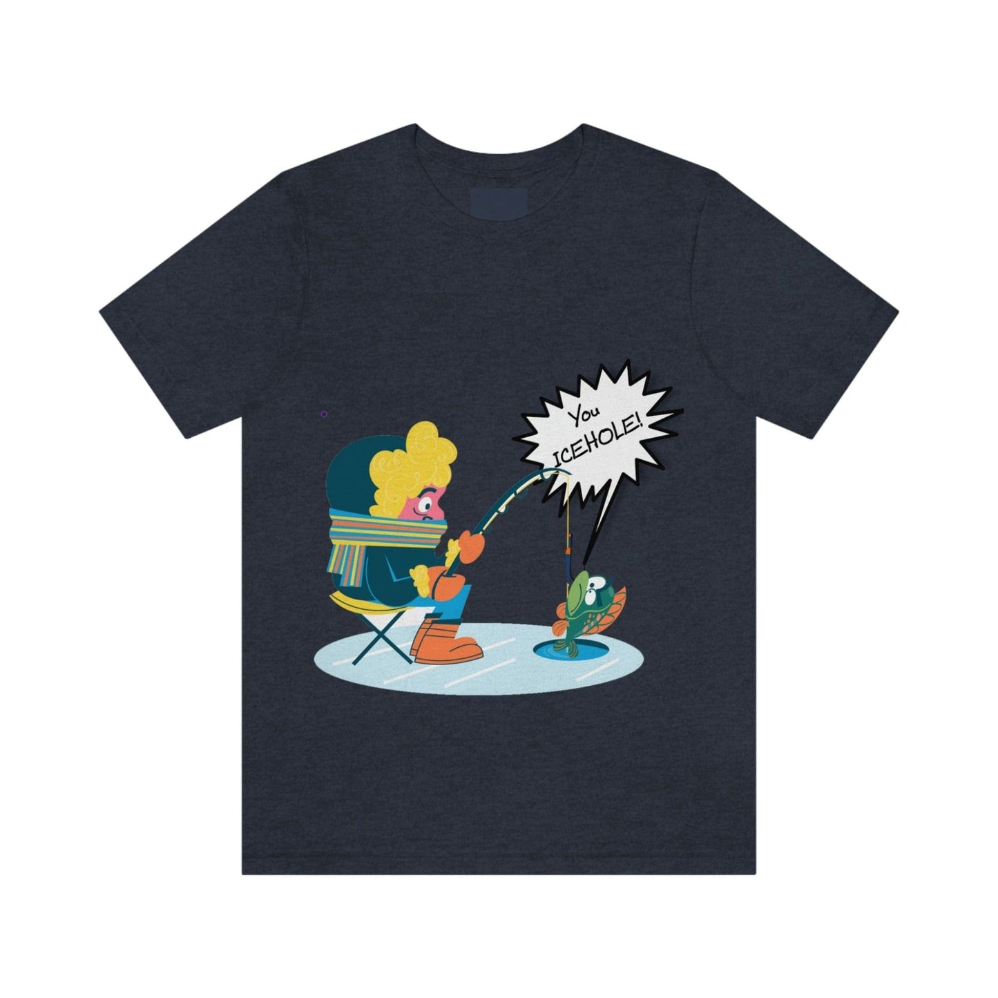Ironic Funny Ice Fishing T Shirt, Fun Silly Goofy Shirt, Soft Bella Canvas