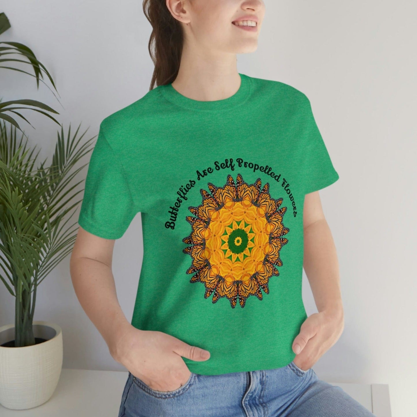 Monarch Butterfly Top, Zen Mystical Poet Shirt, Cute Shirts - Butterflies Are Self Propelled Flowers