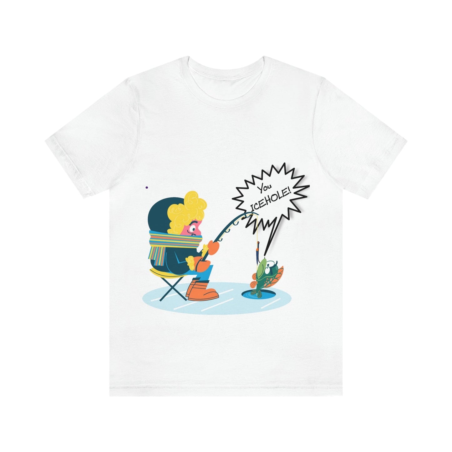 Ironic Funny Ice Fishing T Shirt, Fun Silly Goofy Shirt, Soft Bella Canvas
