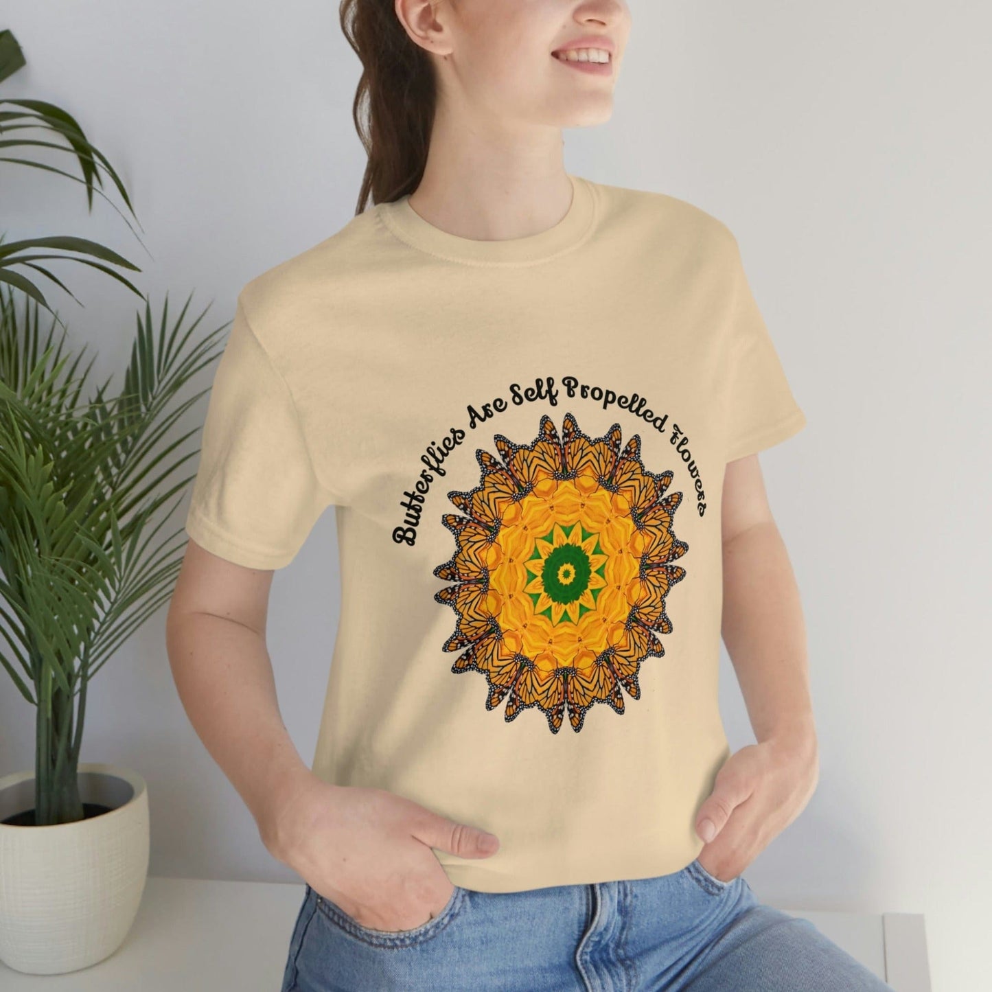 Monarch Butterfly Top, Zen Mystical Poet Shirt, Cute Shirts - Butterflies Are Self Propelled Flowers