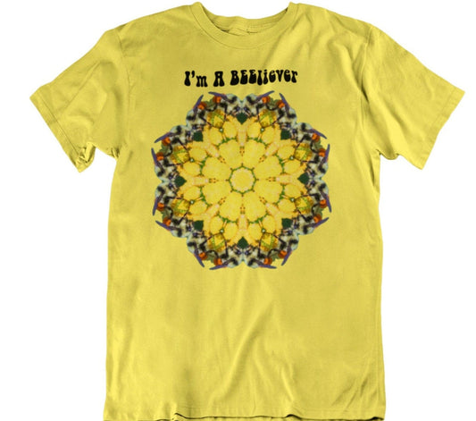 Bee T Shirt, Poet Shirt, Zen Mystical Insect Shirt, Witty Bug Shirt, Cute Shirts -I'm A BEEliever