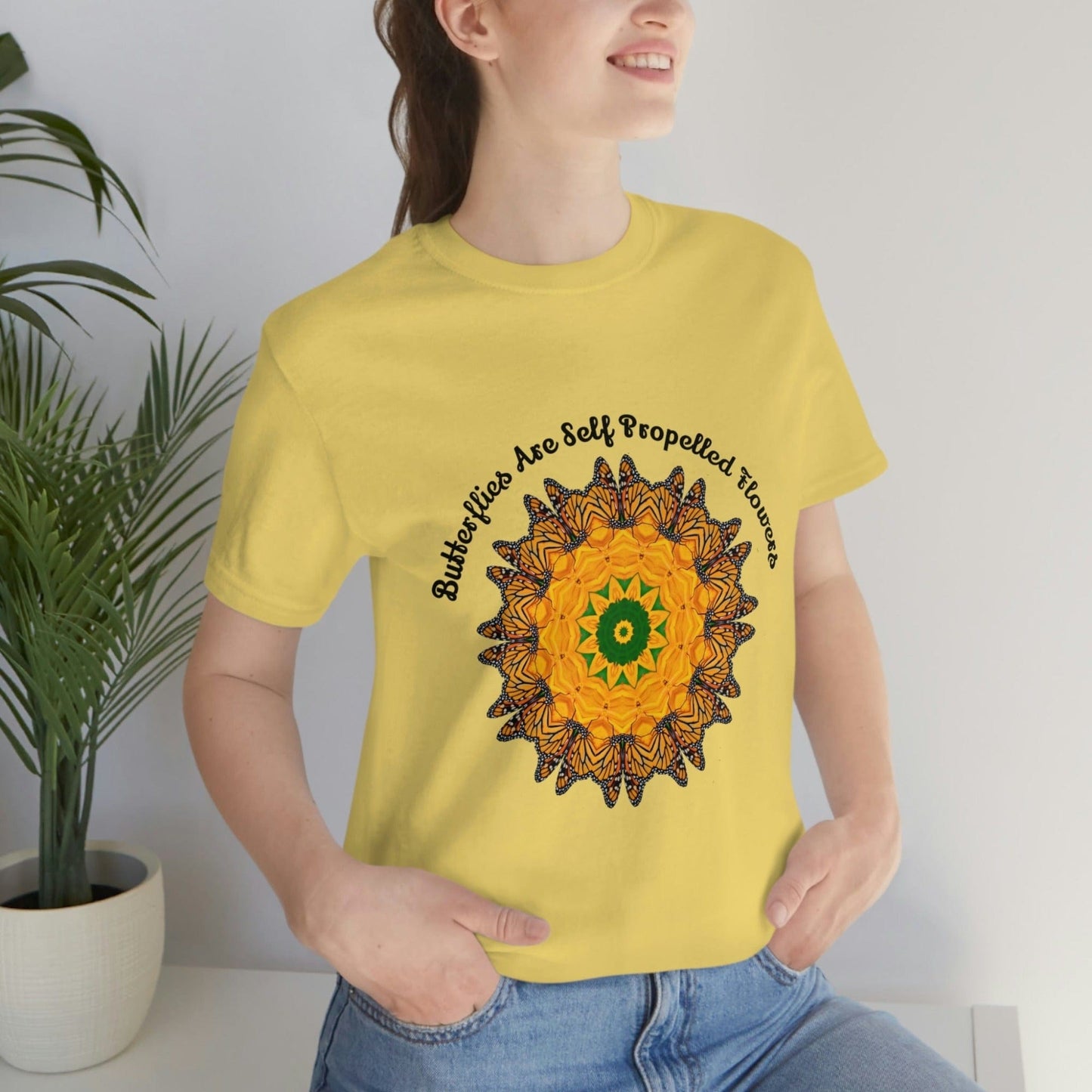 Monarch Butterfly Top, Zen Mystical Poet Shirt, Cute Shirts - Butterflies Are Self Propelled Flowers