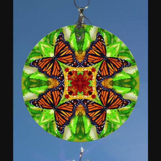 Monarch Butterfly Suncatcher, Window Sun Catcher, Crystal Glass Suncatcher, Butterfly Art Ornament, Patio Decor, Unique Butterfly Gifts H